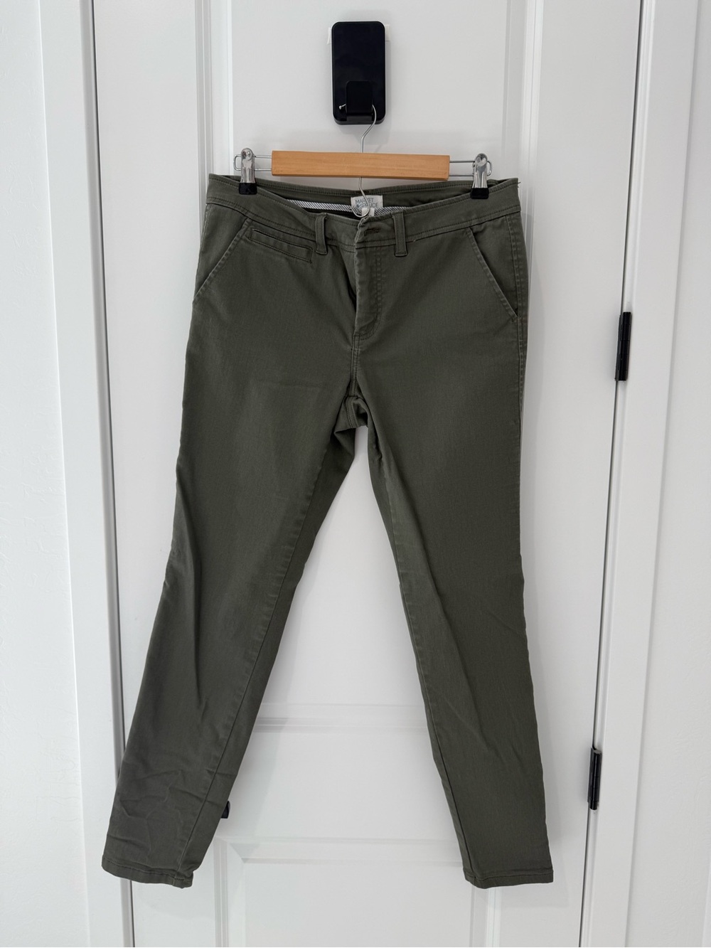 Market & Spruce Olive Green Slim Chino Pants